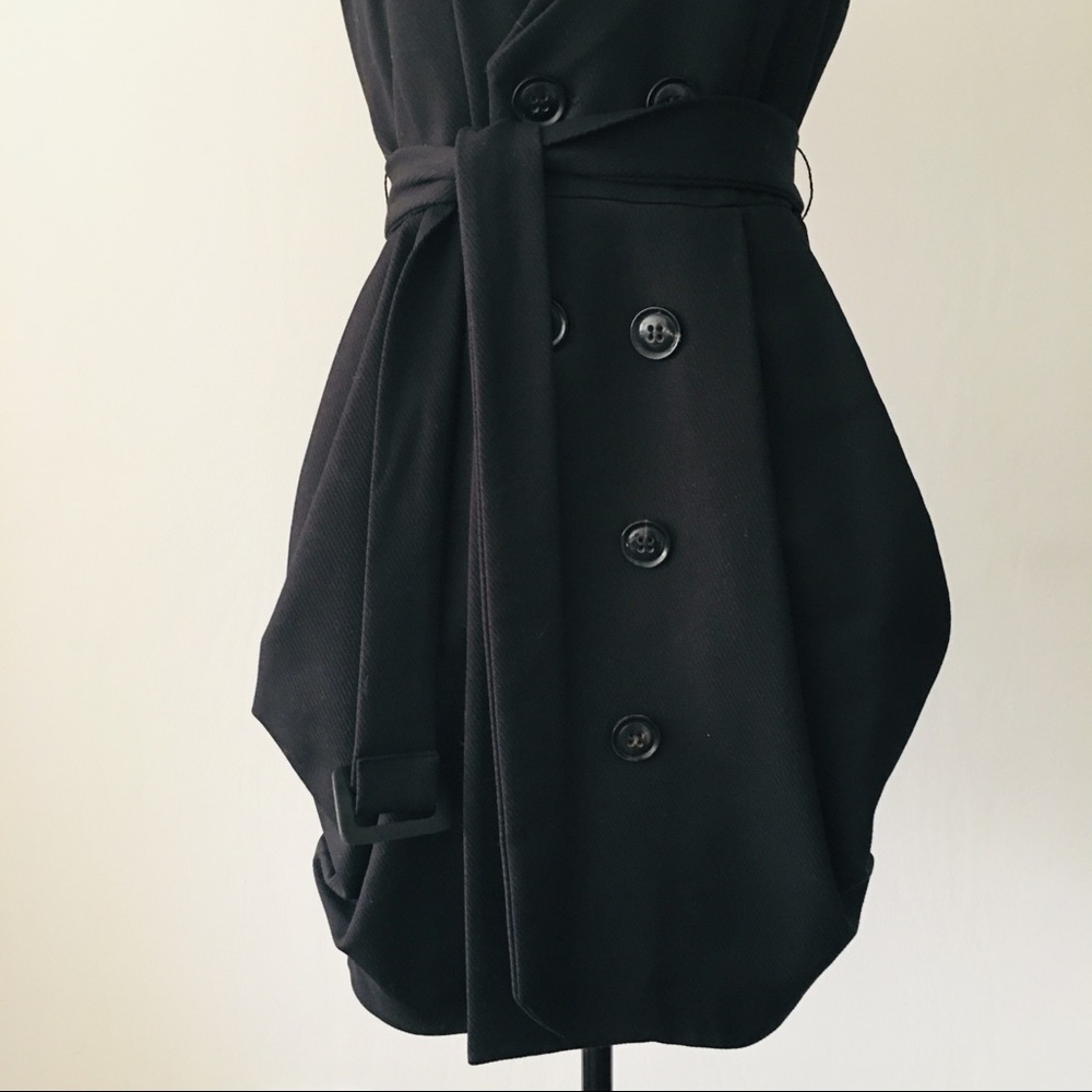 Black Puff Shoulder Double Breasted Dress - image 4